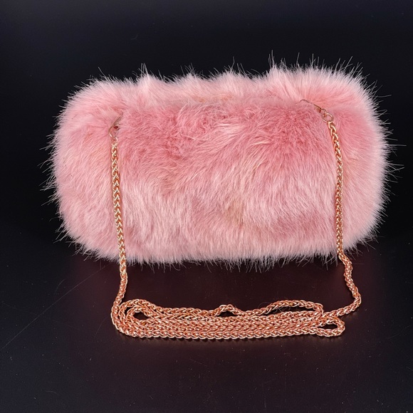 Skinnydip Faux Fur Box Clutch Bag In Pink - Picture 6 of 11